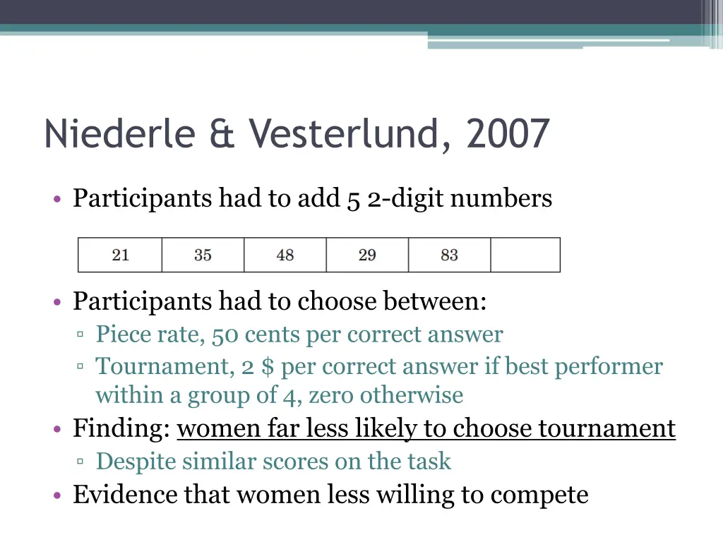 niederle vesterlund 2007