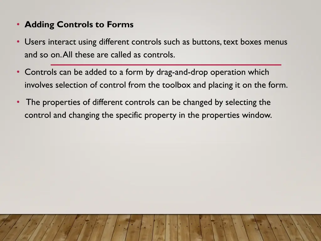 adding controls to forms