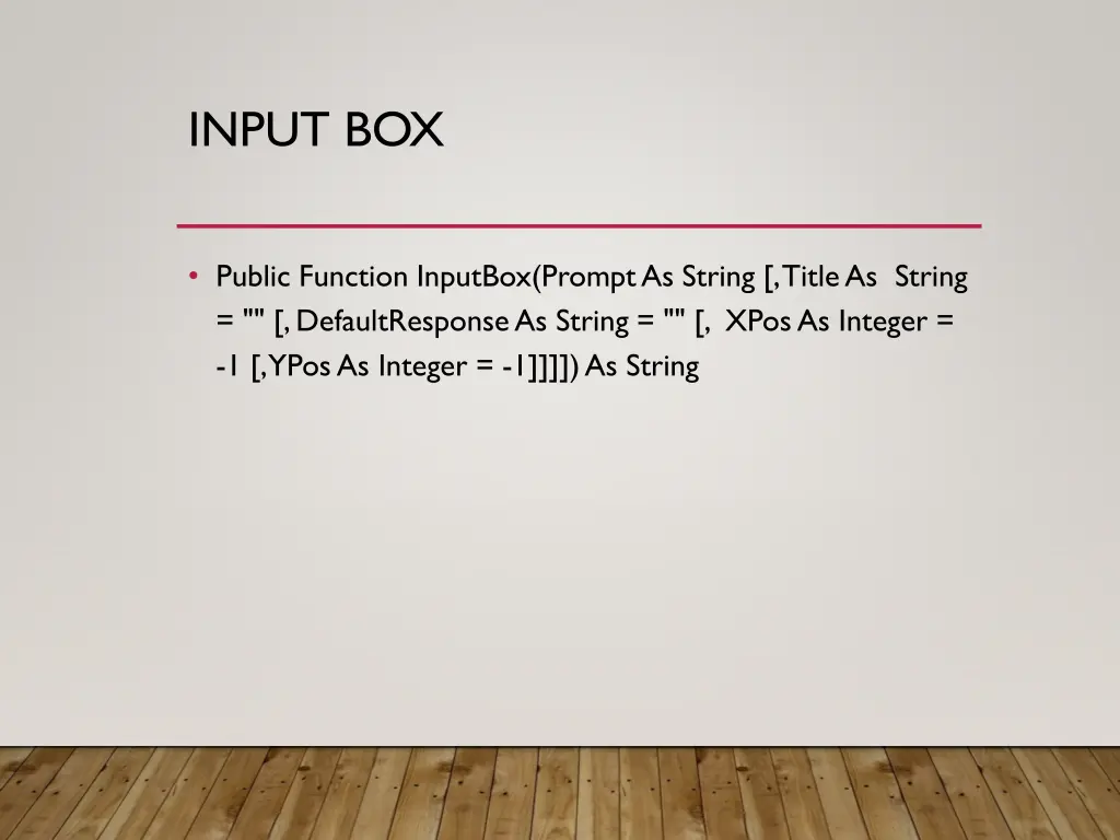 input box