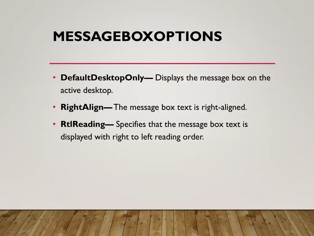 messageboxoptions