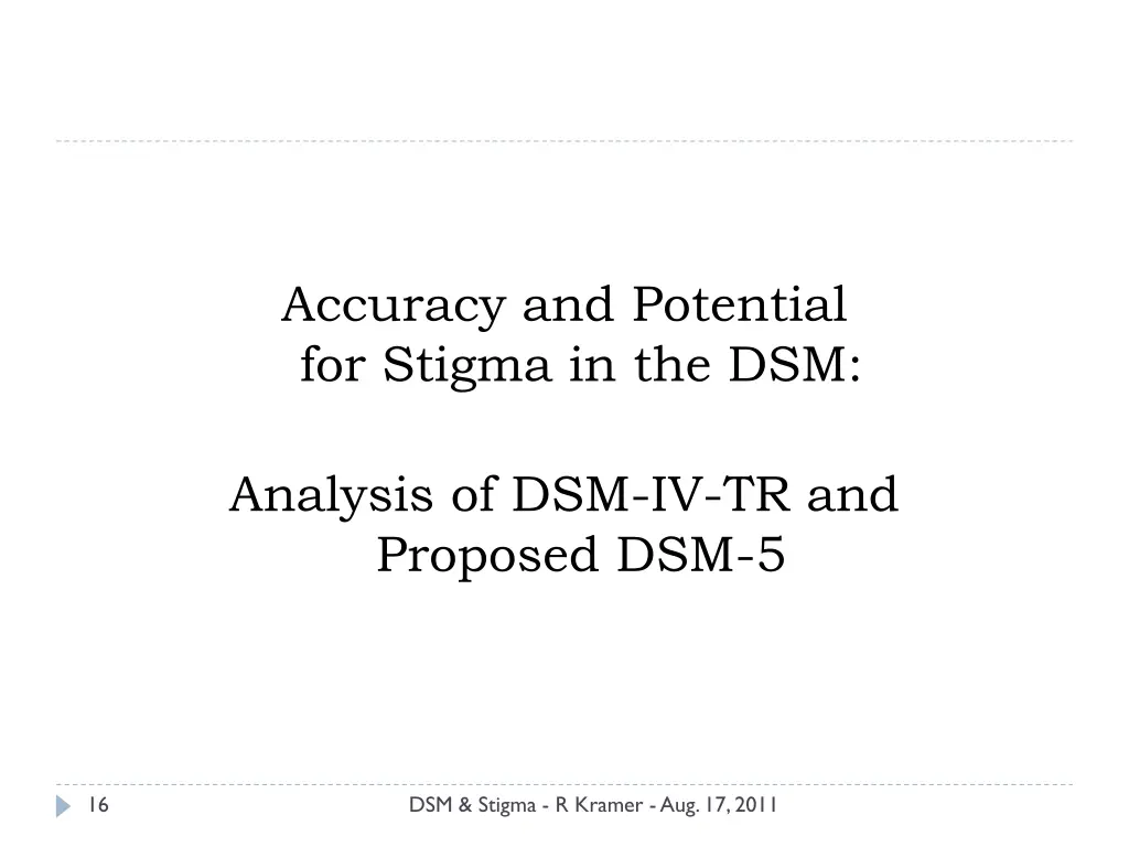 accuracy and potential for stigma in the dsm