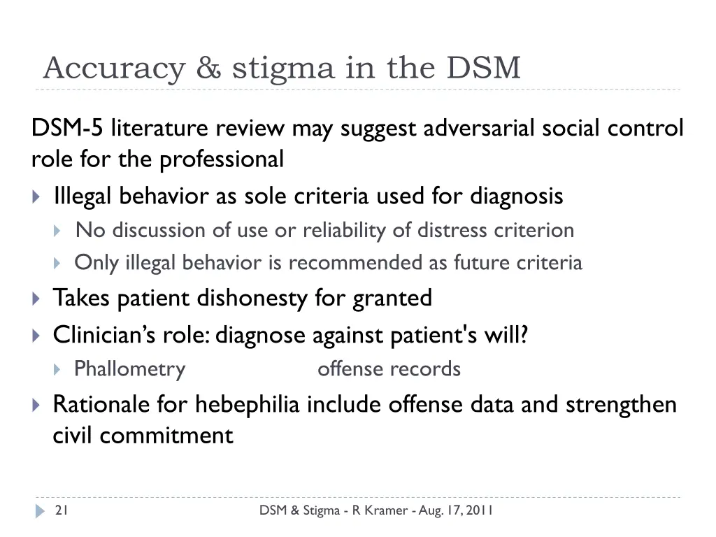 accuracy stigma in the dsm 5