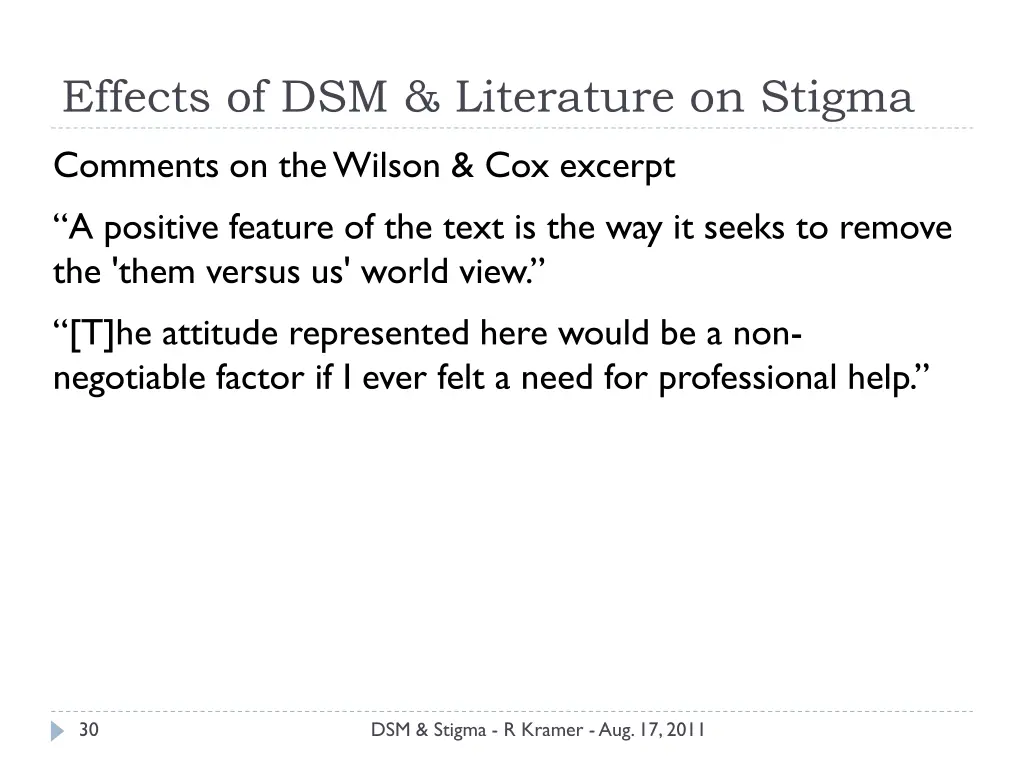 effects of dsm literature on stigma 2