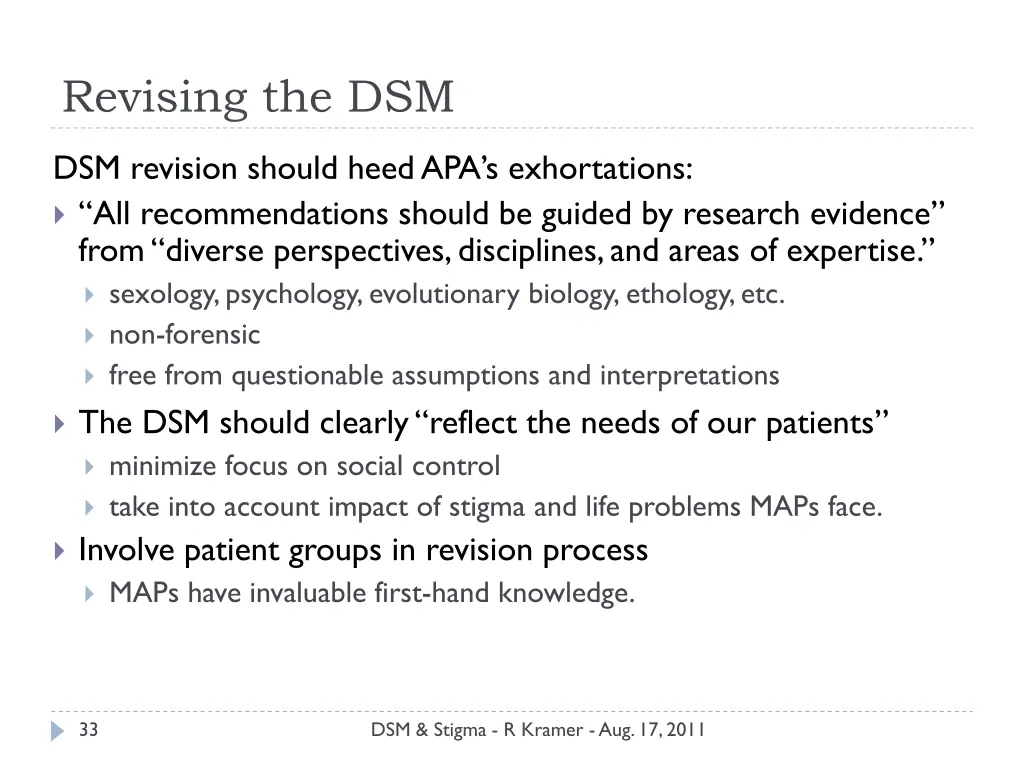 revising the dsm 1
