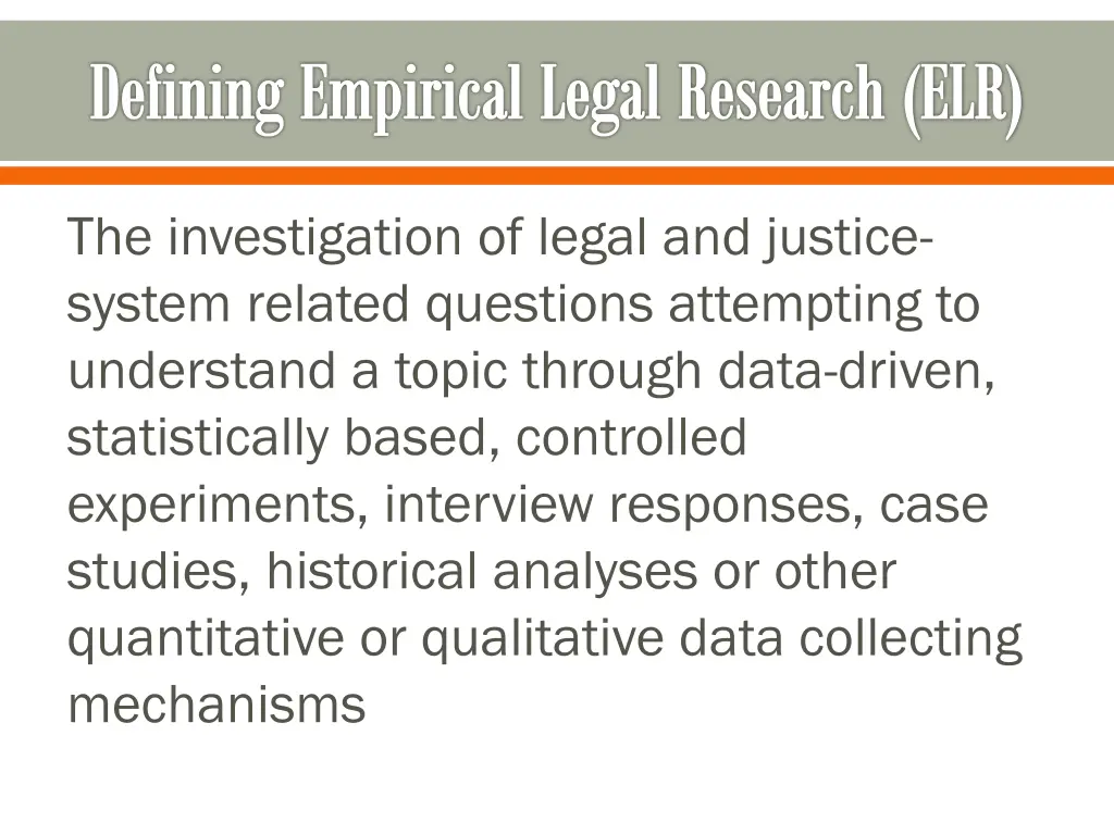 defining empirical legal research elr