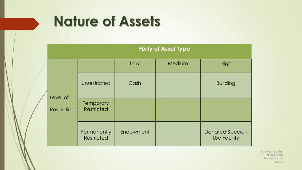 nature of assets