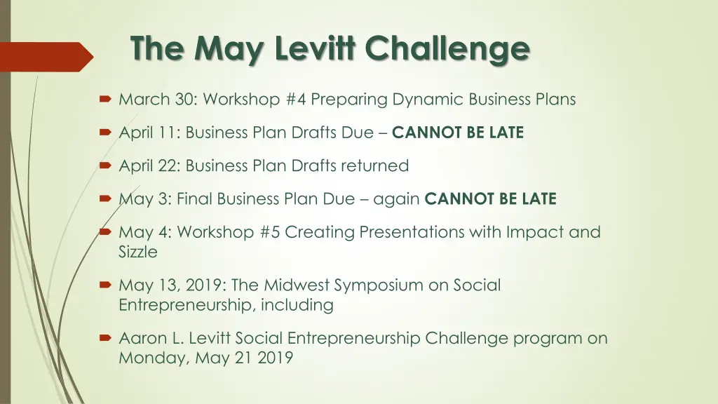 the may levitt challenge