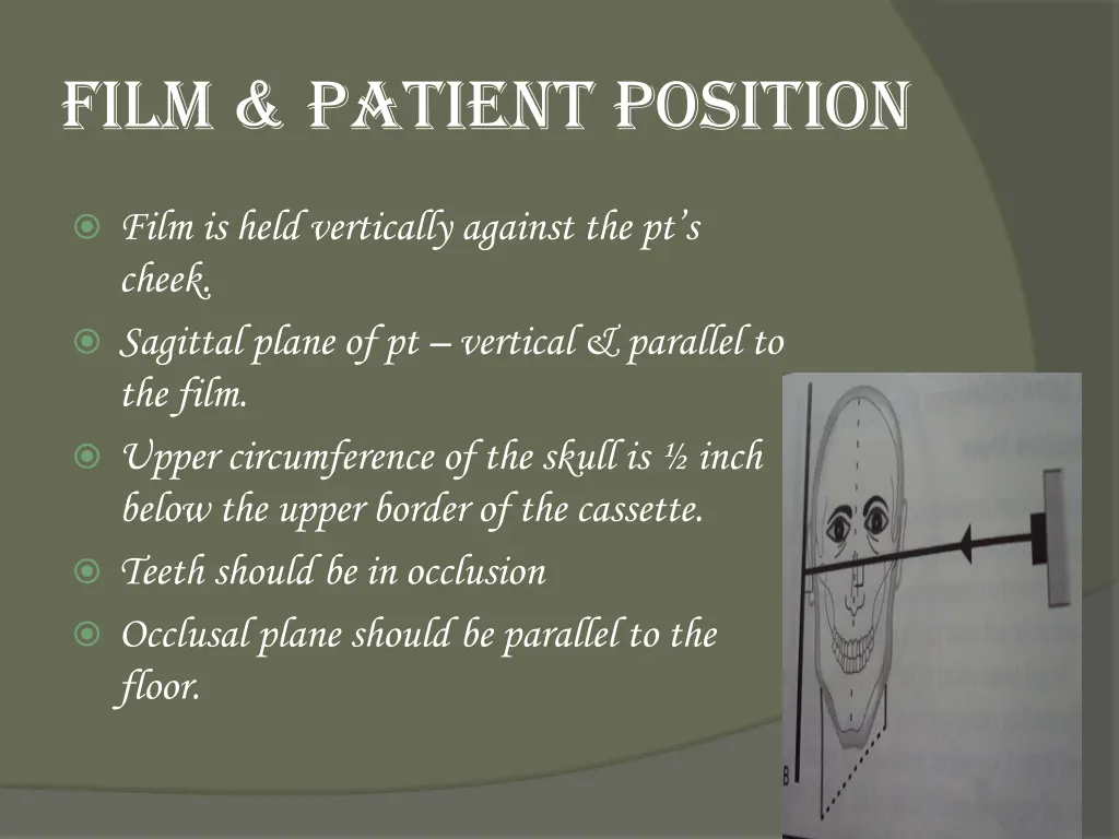 film patient position
