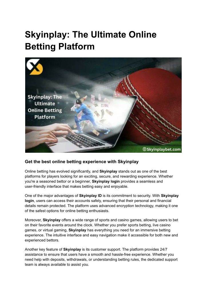 skyinplay the ultimate online betting platform