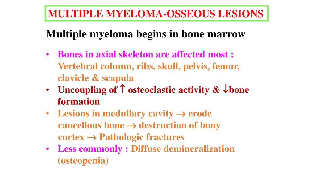 multiple myeloma osseous lesions