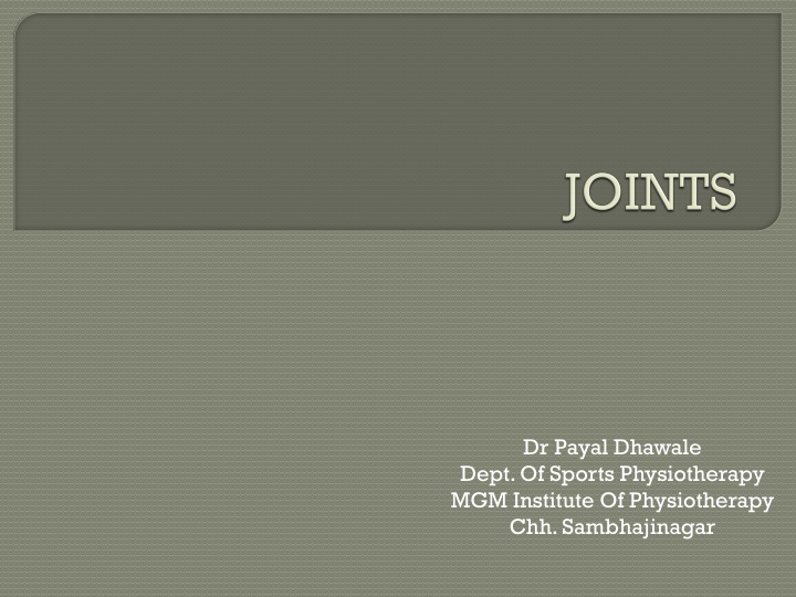 dr payal dhawale dept of sports physiotherapy