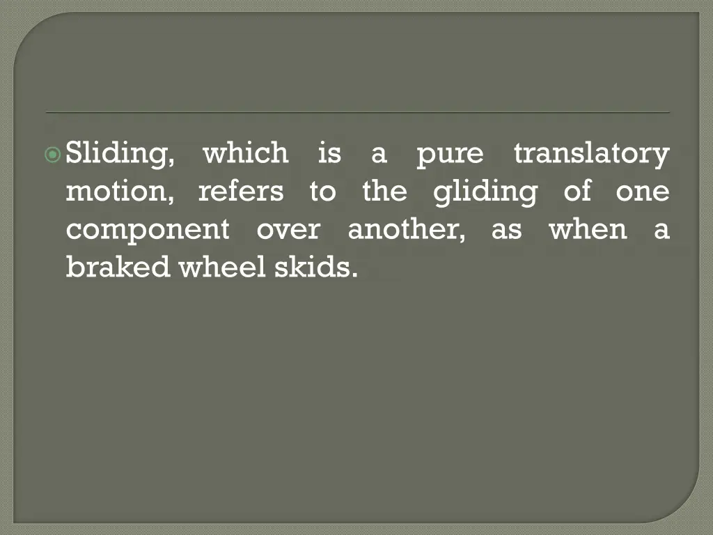 sliding which motion refers to the gliding