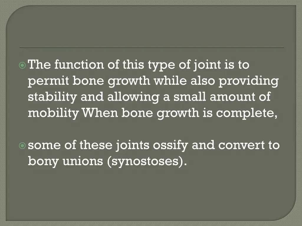 the function of this type of joint is to permit