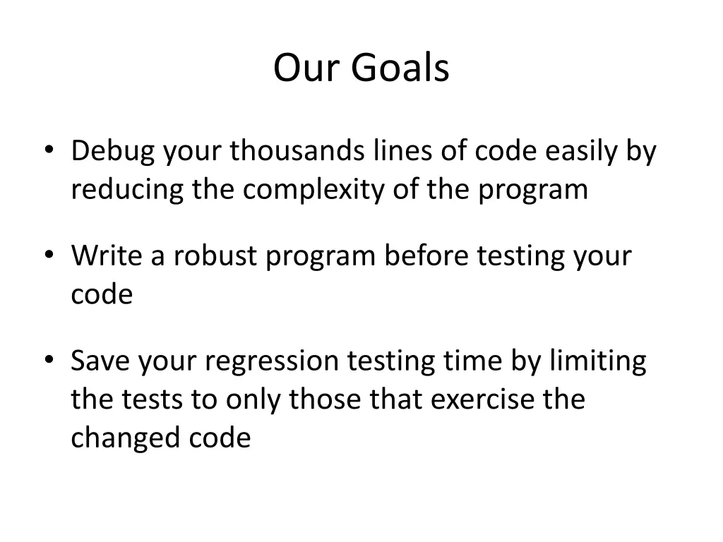 our goals