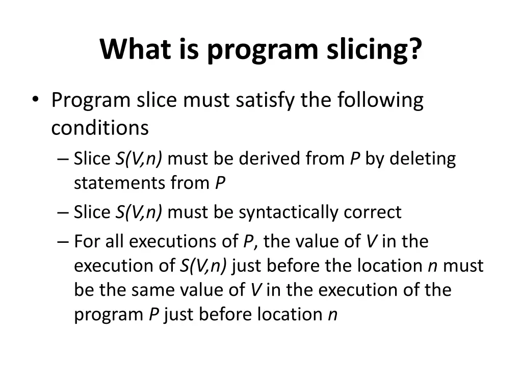 what is program slicing