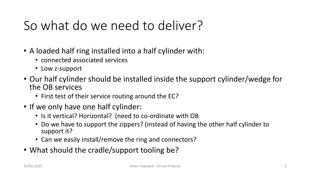 so what do we need to deliver