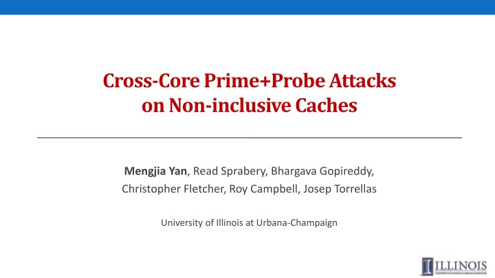 cross core prime probe attacks on non inclusive