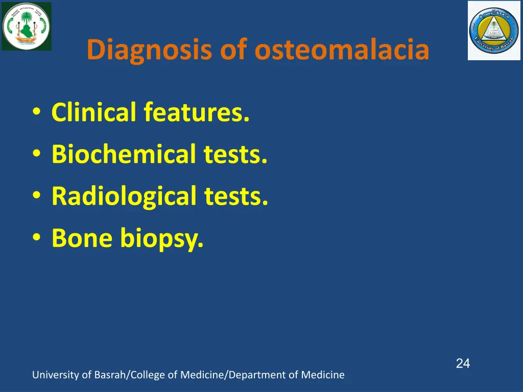 diagnosis of osteomalacia