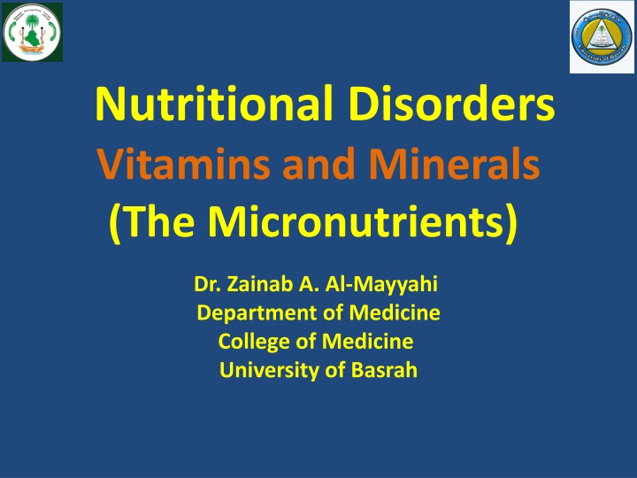 nutritional disorders vitamins and minerals