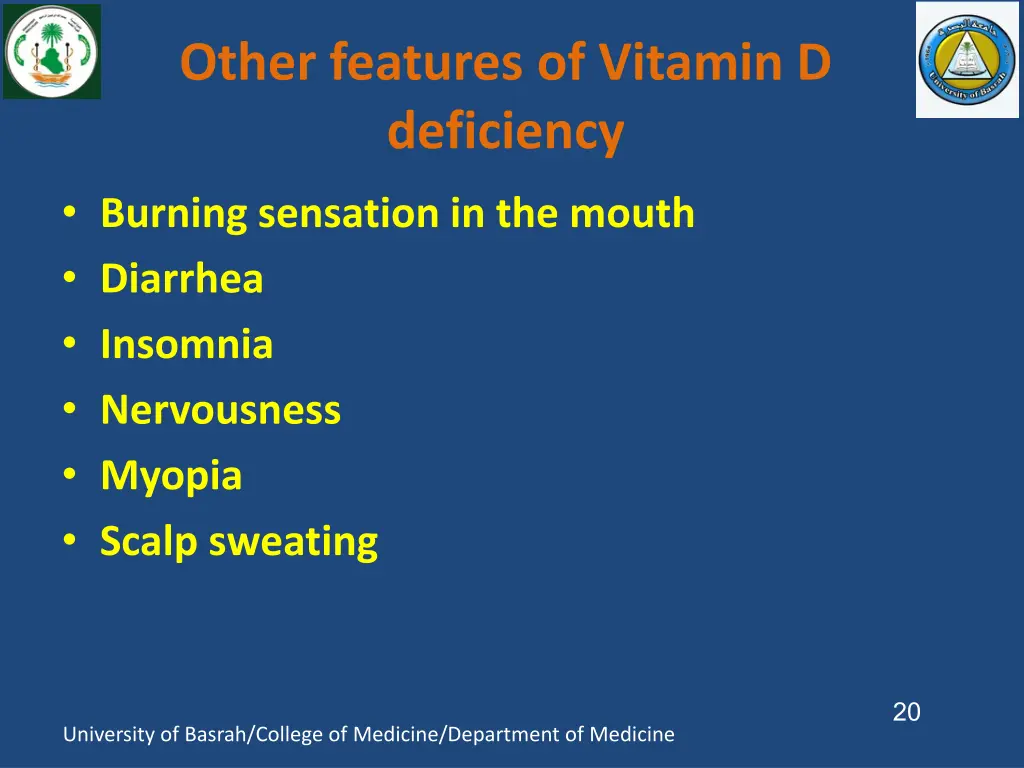 other features of vitamin d deficiency