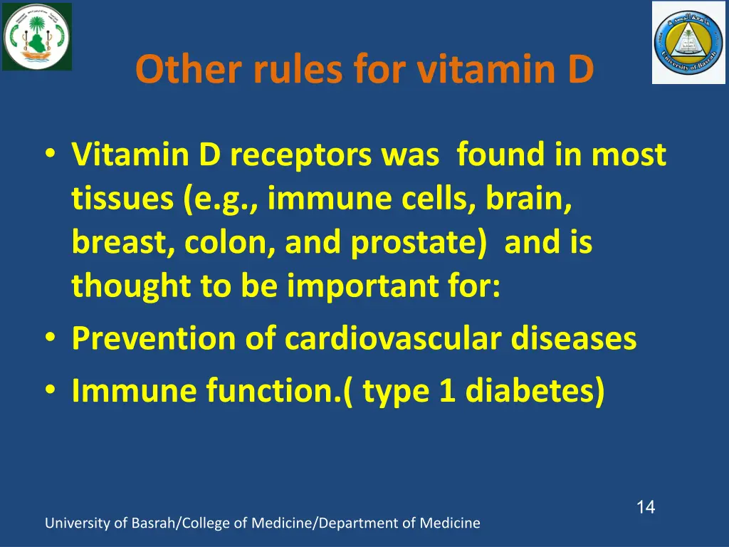 other rules for vitamin d