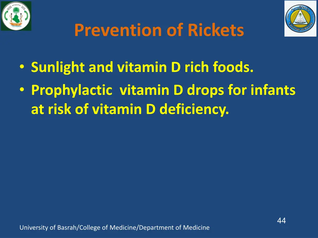 prevention of rickets