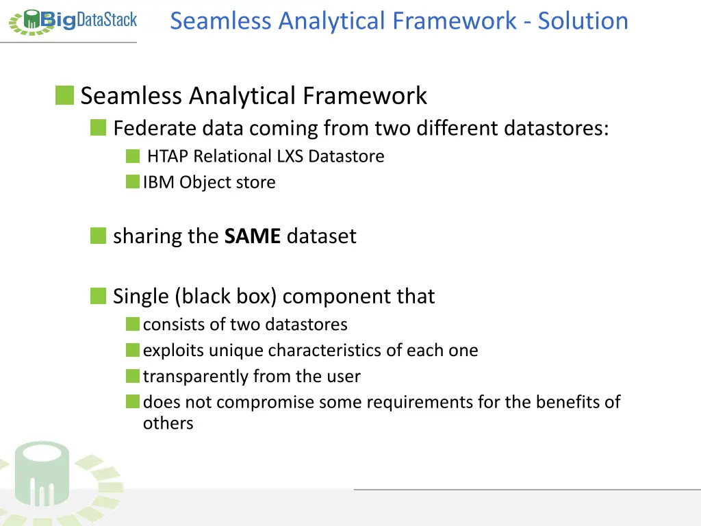 seamless analytical framework solution