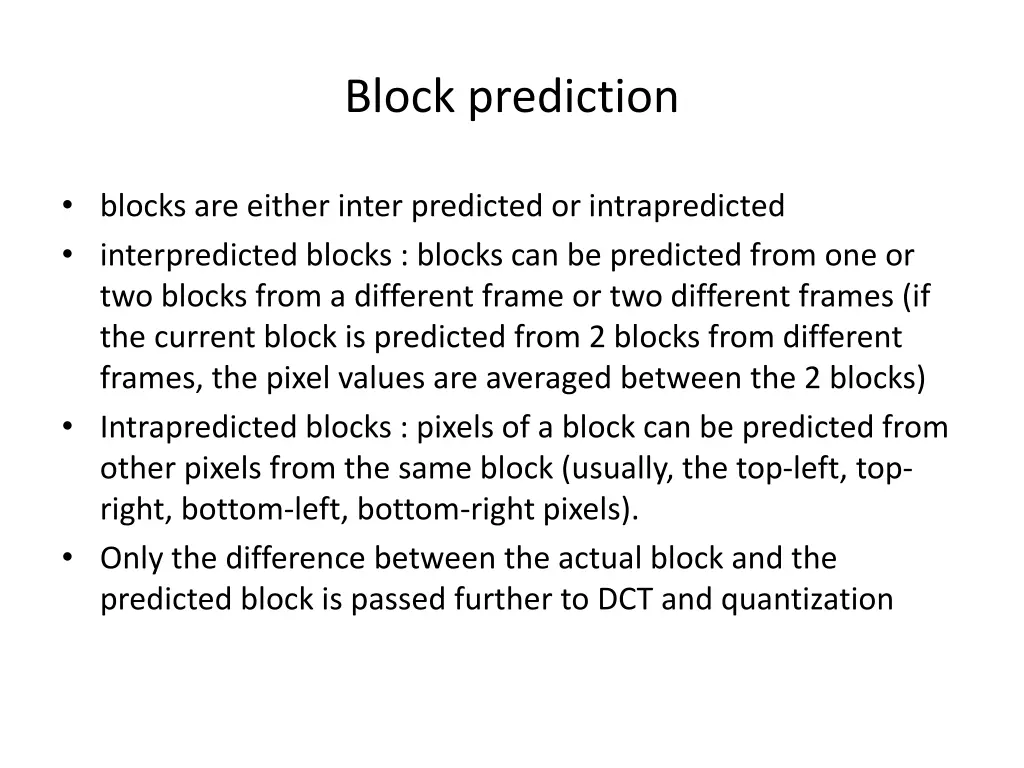 block prediction