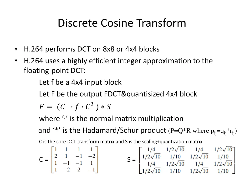discrete cosine transform