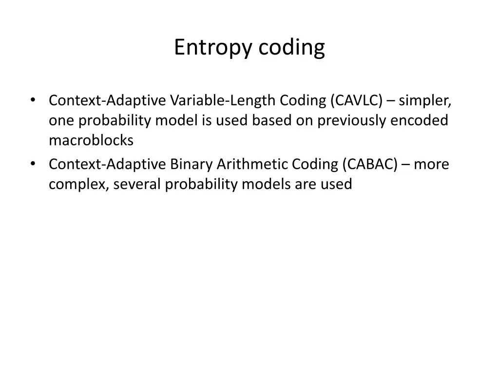 entropy coding