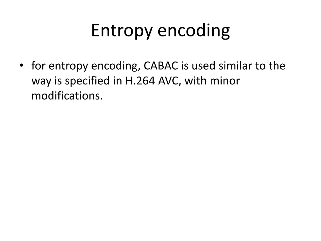 entropy encoding