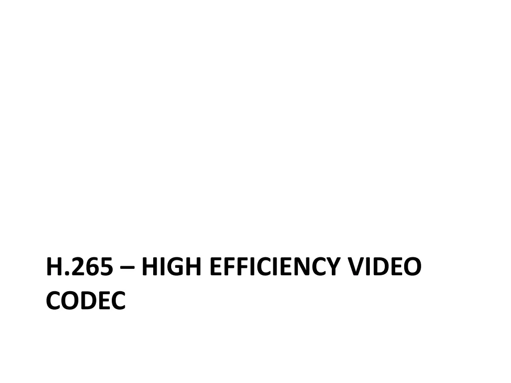h 265 high efficiency video codec