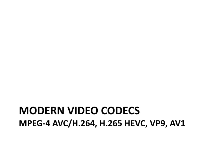 modern video codecs mpeg 4 avc h 264 h 265 hevc