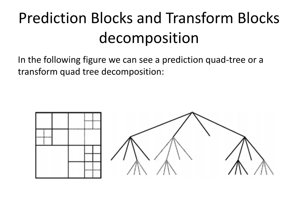 prediction blocks and transform blocks