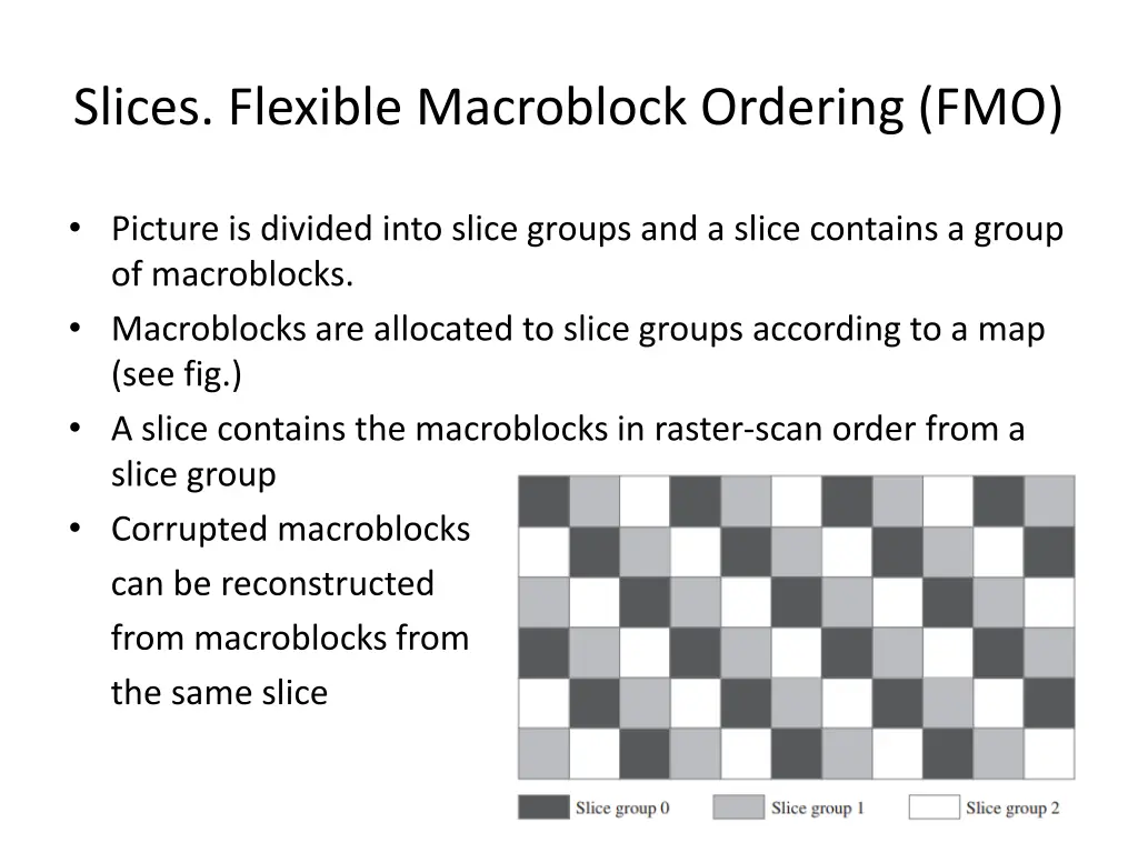 slices flexible macroblock ordering fmo