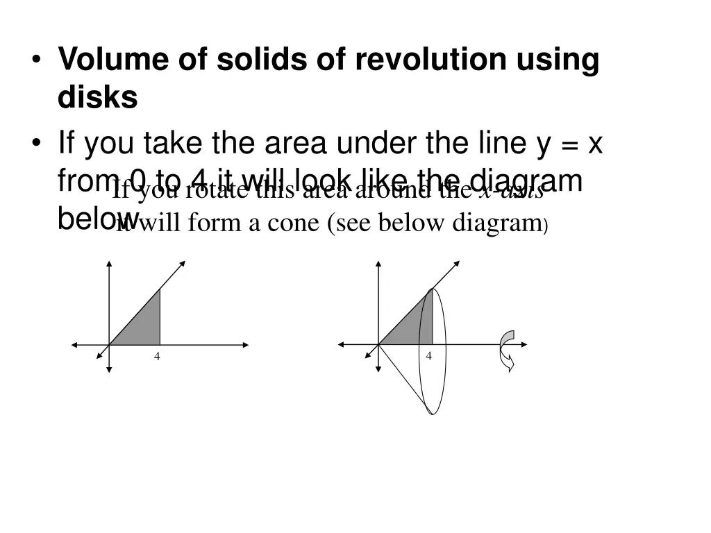 volume of solids of revolution using disks