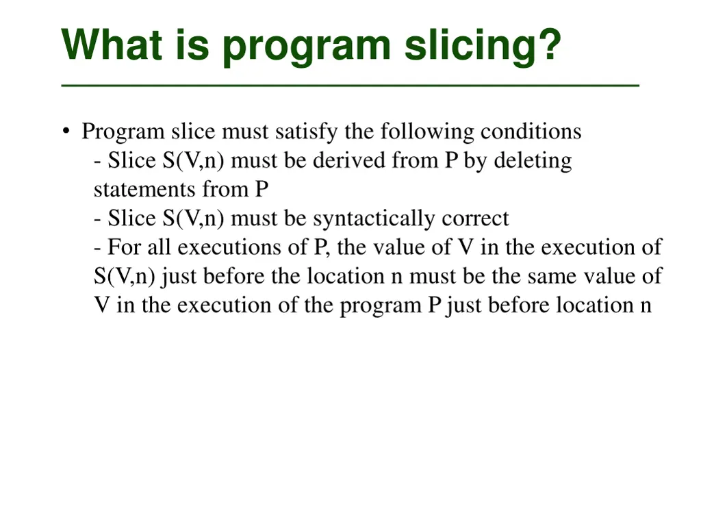 what is program slicing 2