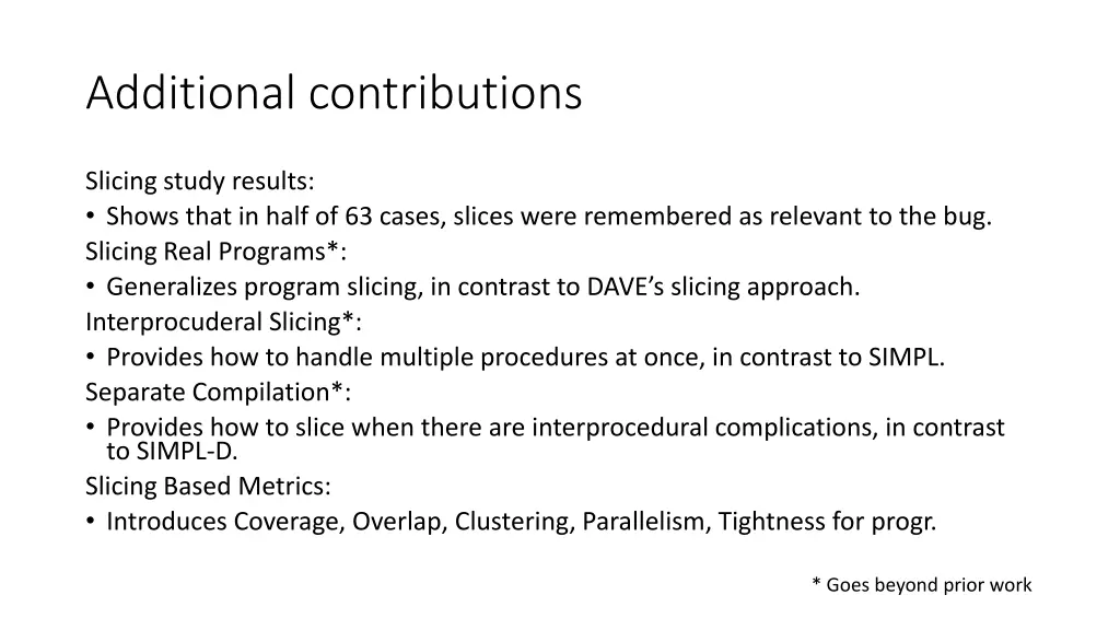 additional contributions