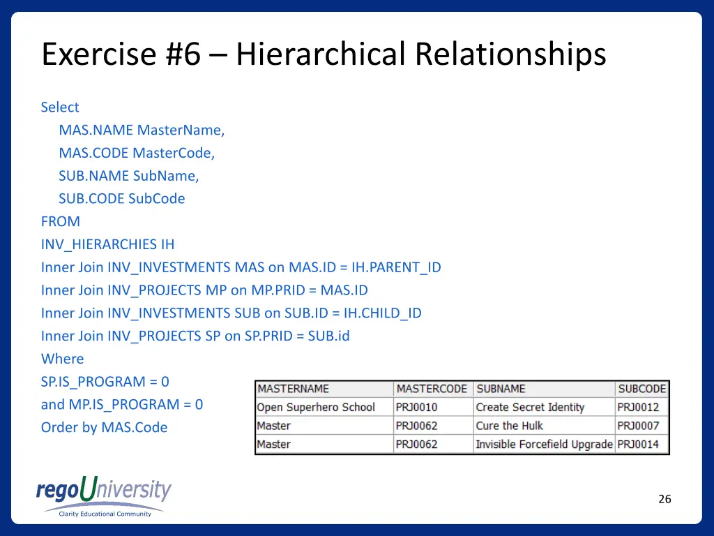 exercise 6 hierarchical relationships