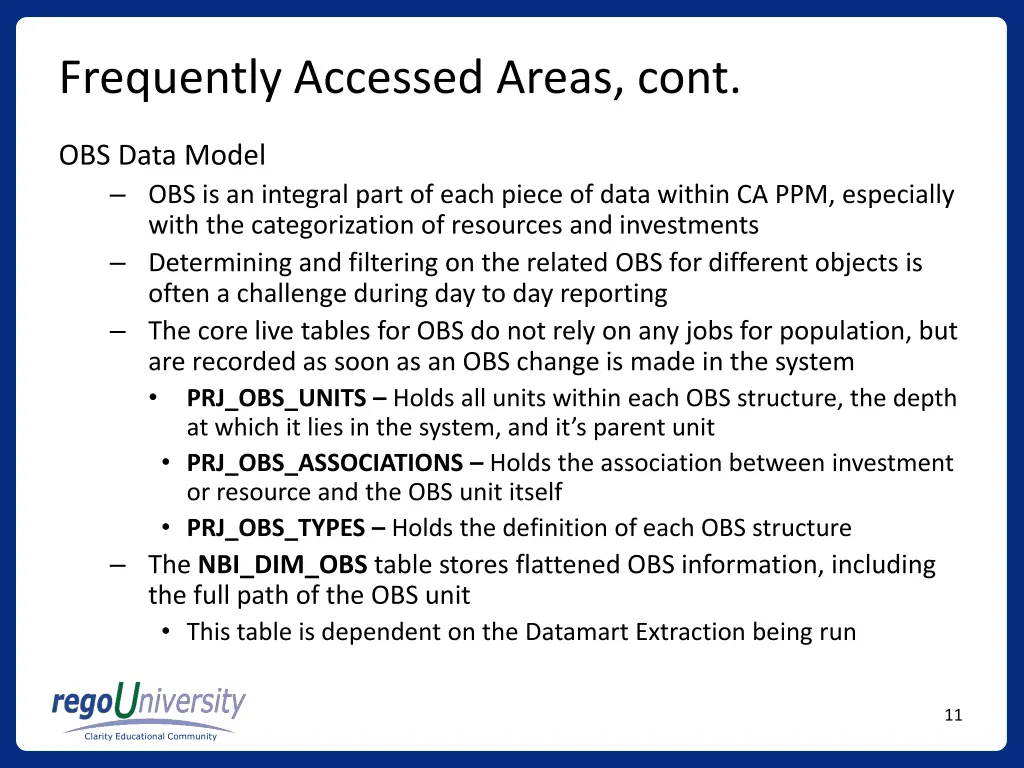 frequently accessed areas cont 2