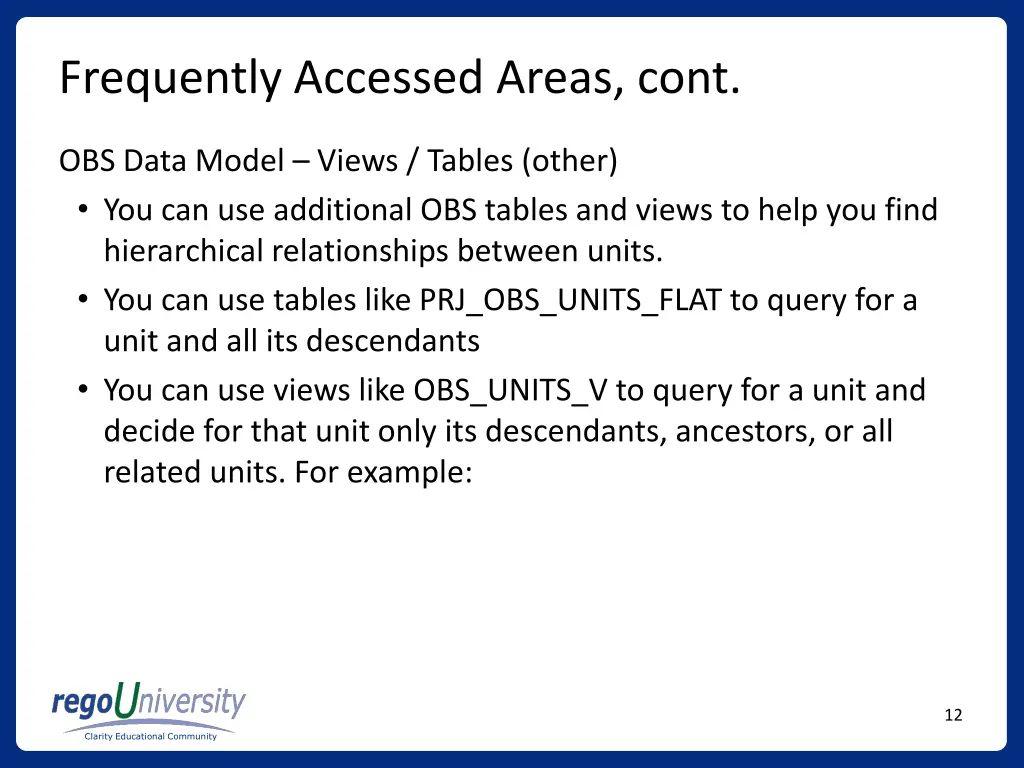 frequently accessed areas cont 3