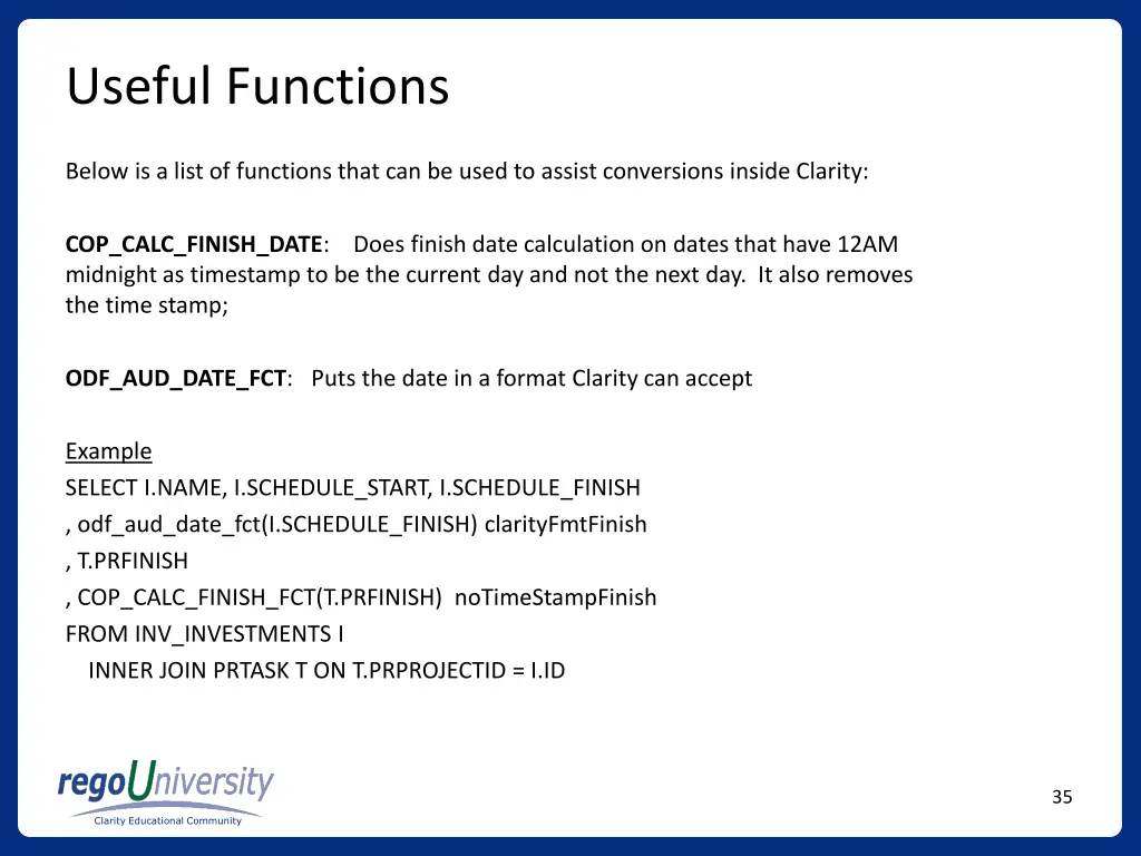 useful functions