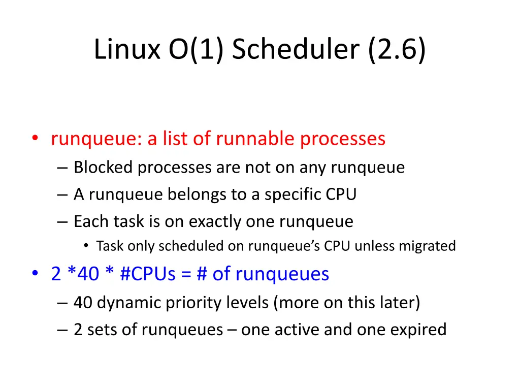 linux o 1 scheduler 2 6