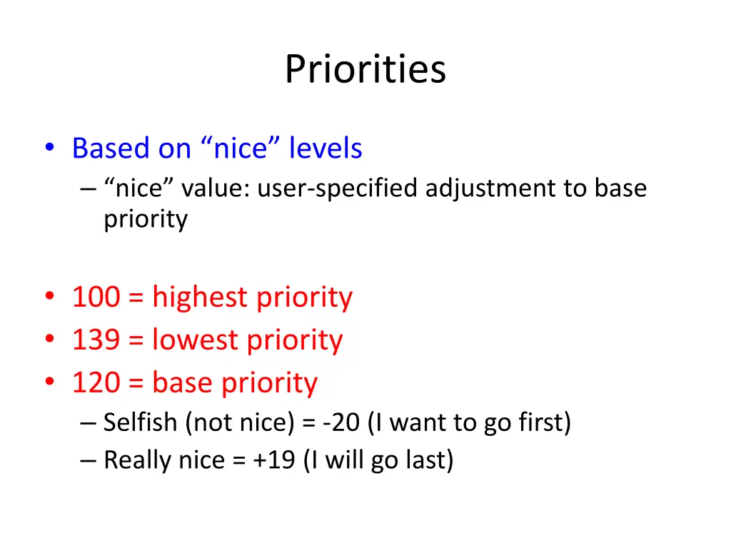 priorities