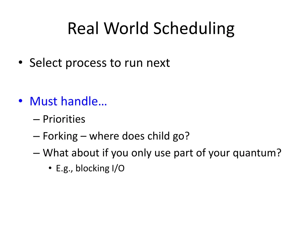 real world scheduling