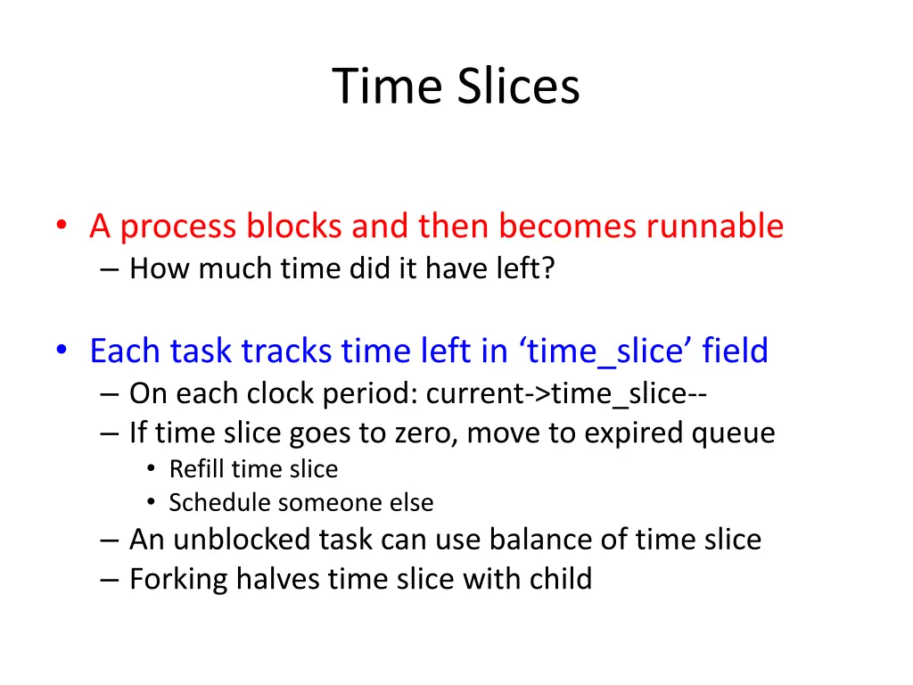 time slices