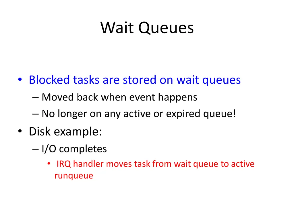 wait queues 1