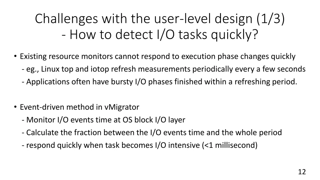 challenges with the user level design