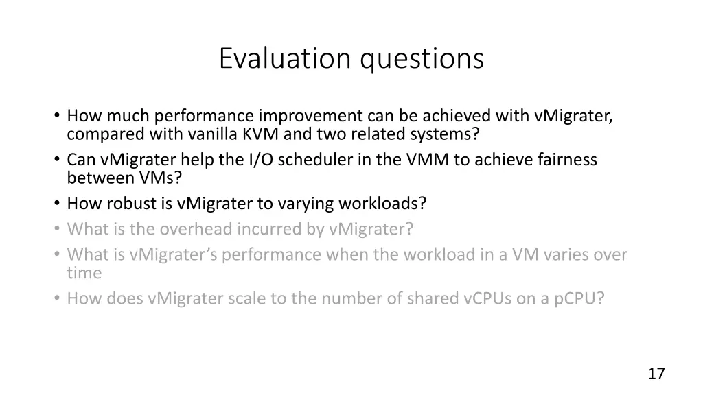 evaluation questions