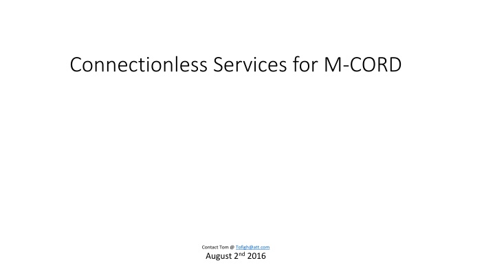 connectionless services for m cord